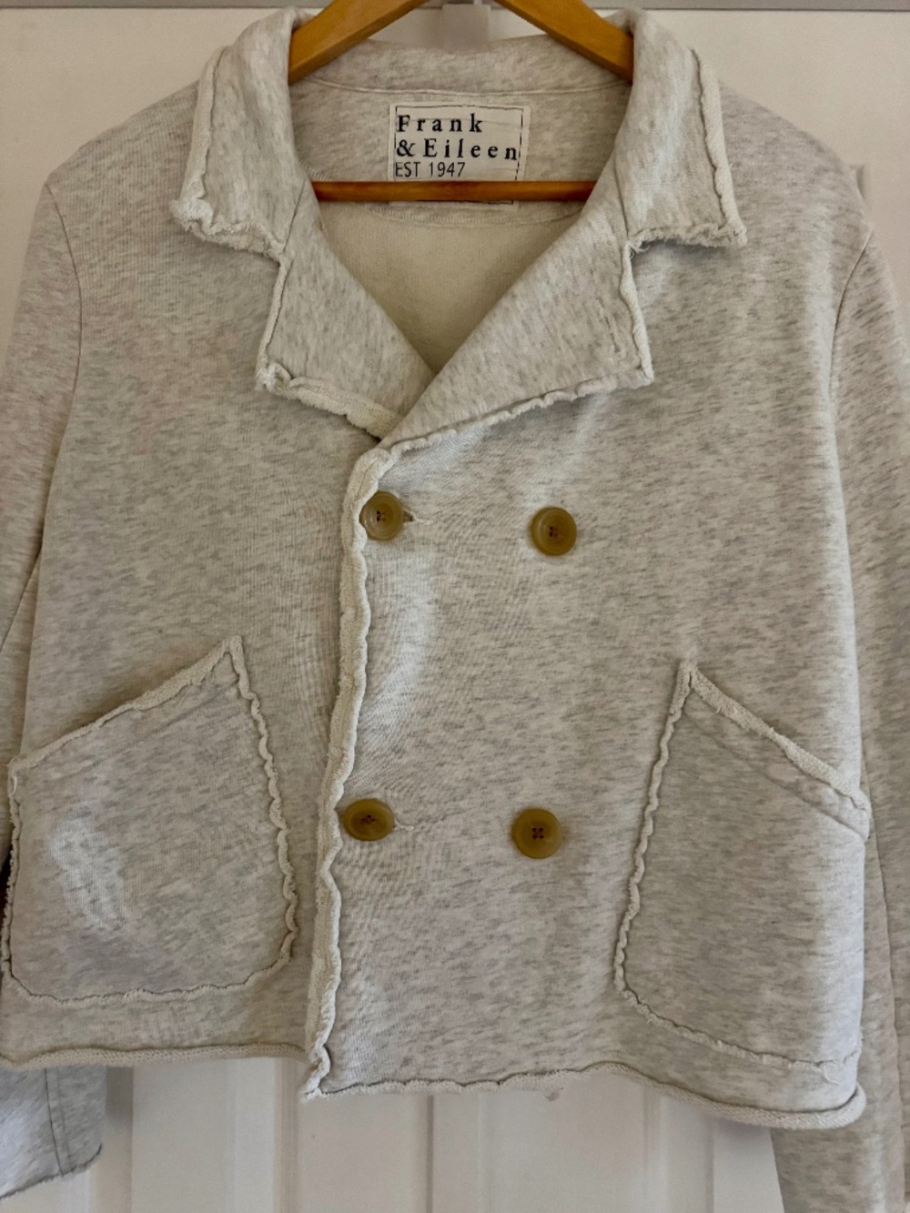 Frank & Eileen Mini Belfast, Cropped Sweatshirt Peacoat - M - Grey Melange